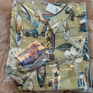 Joe Kealoha by Reyn Spooner Tropical Hawaiian Shirt cars&surfboards  Size XL